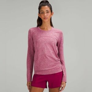 Lululemon Swiftly Relaxed-Fit Long Sleeve Shirt in Pomegranate / Pink Peony